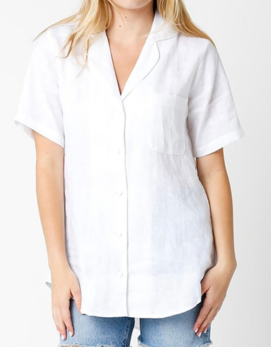 White linen top