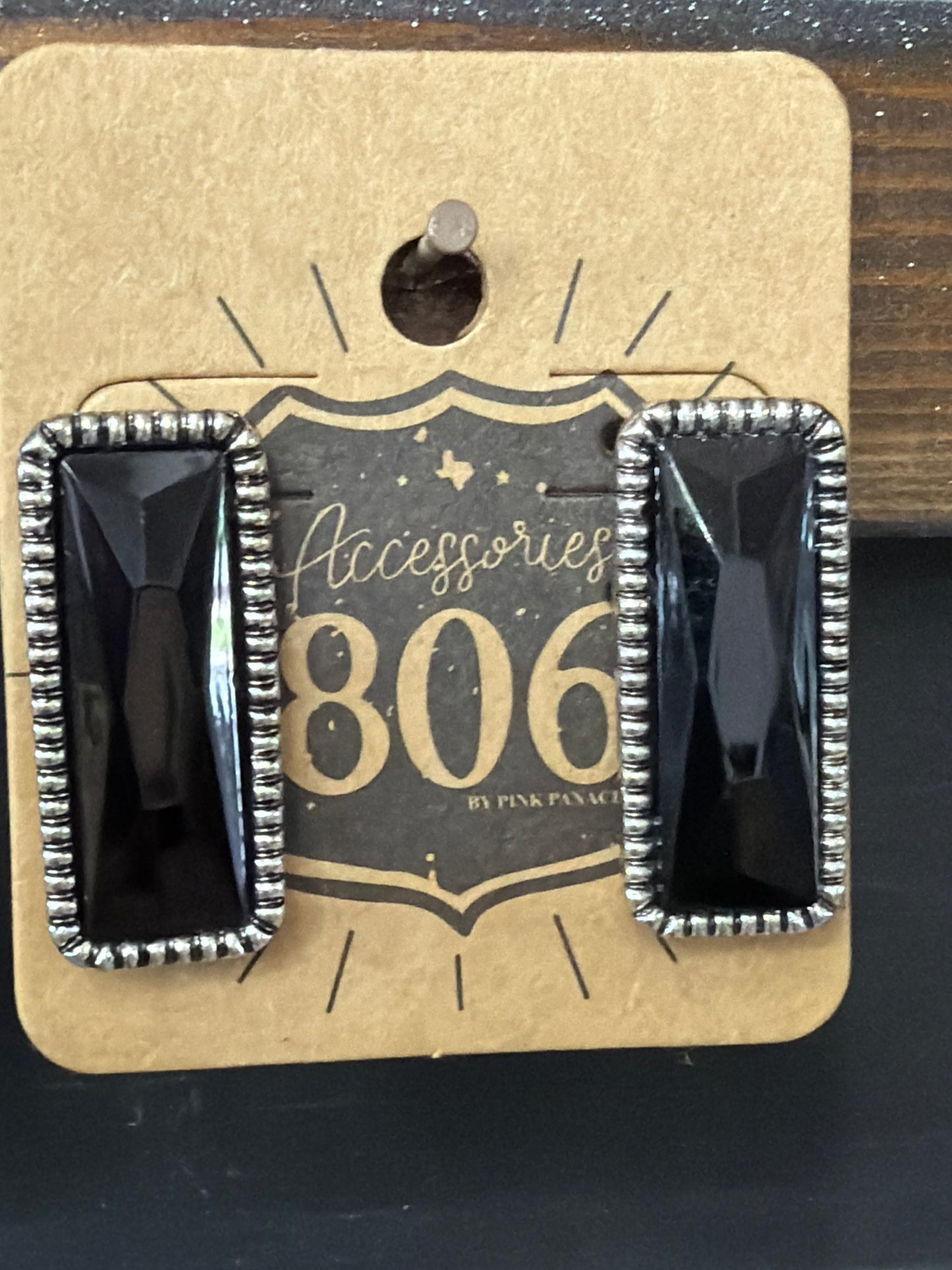 Black bar earrings