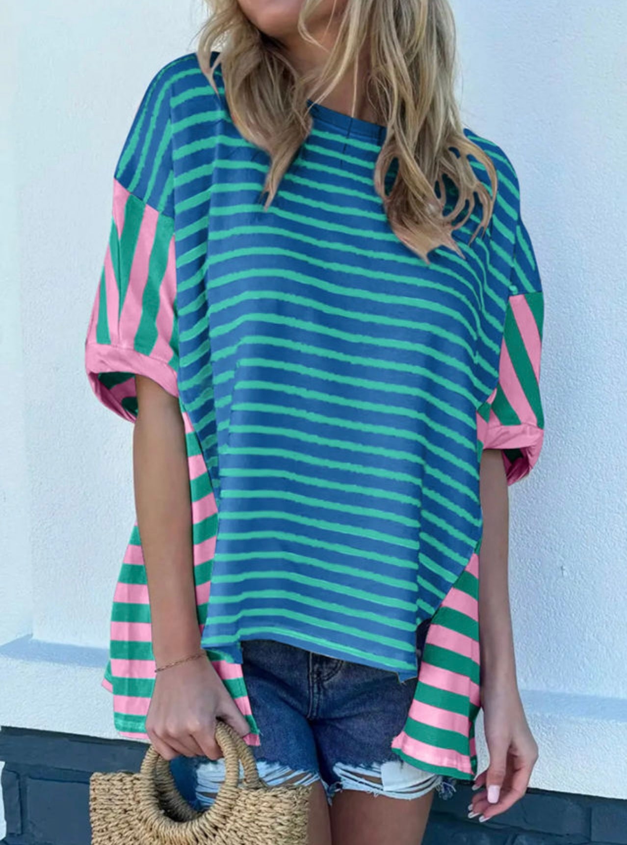 Blue stripe color block