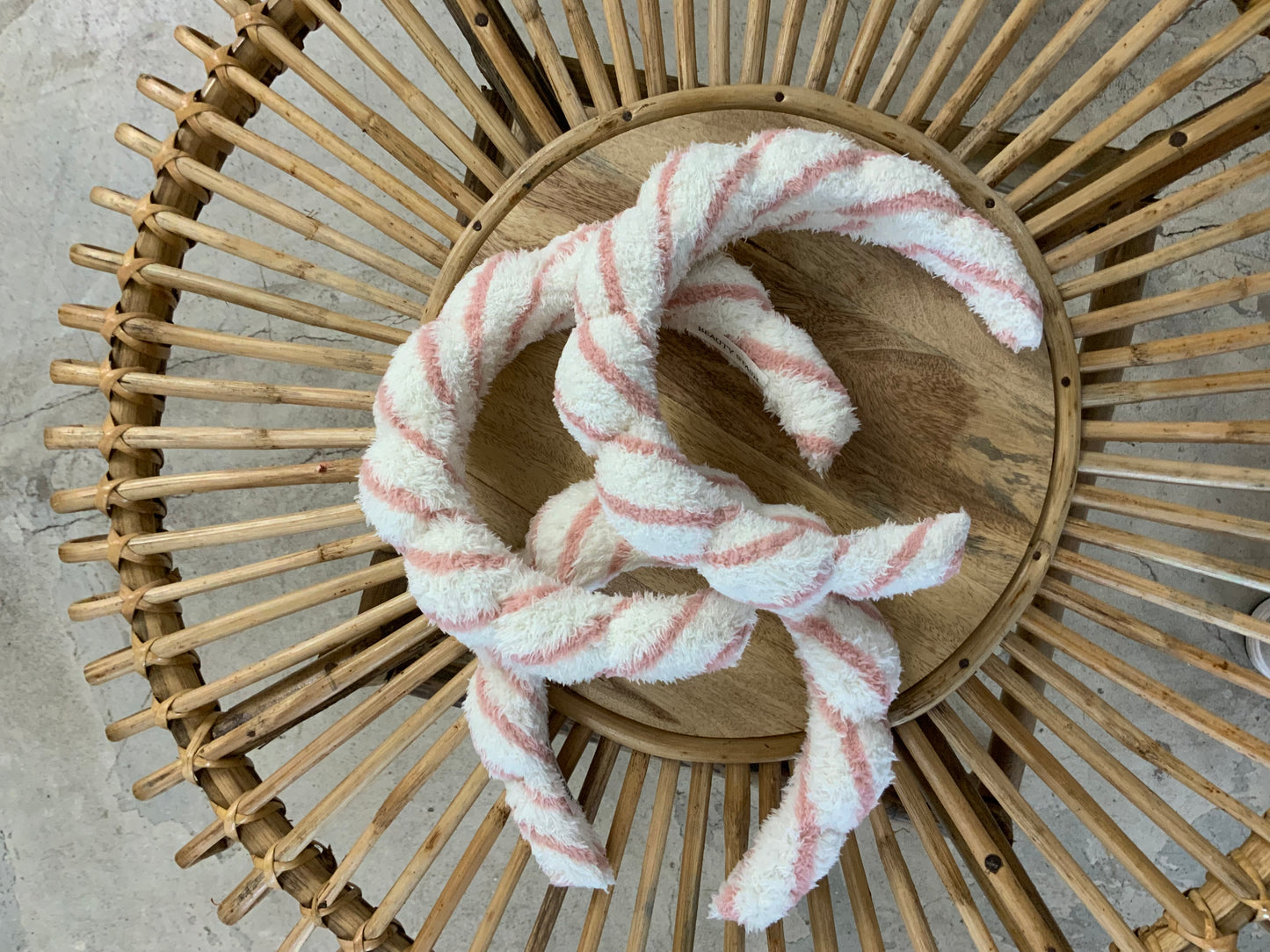 Pink and white headband dupe