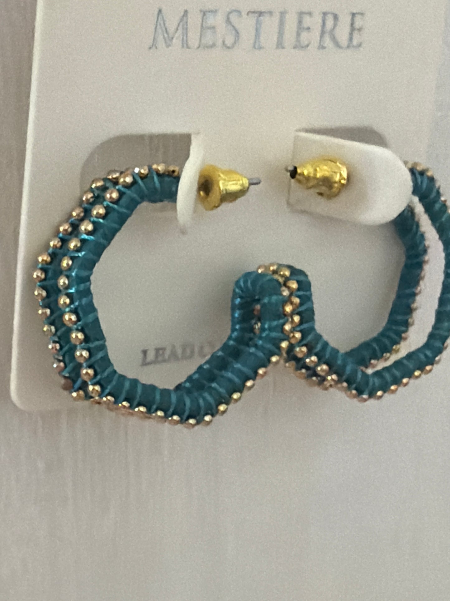 Gold dots teal