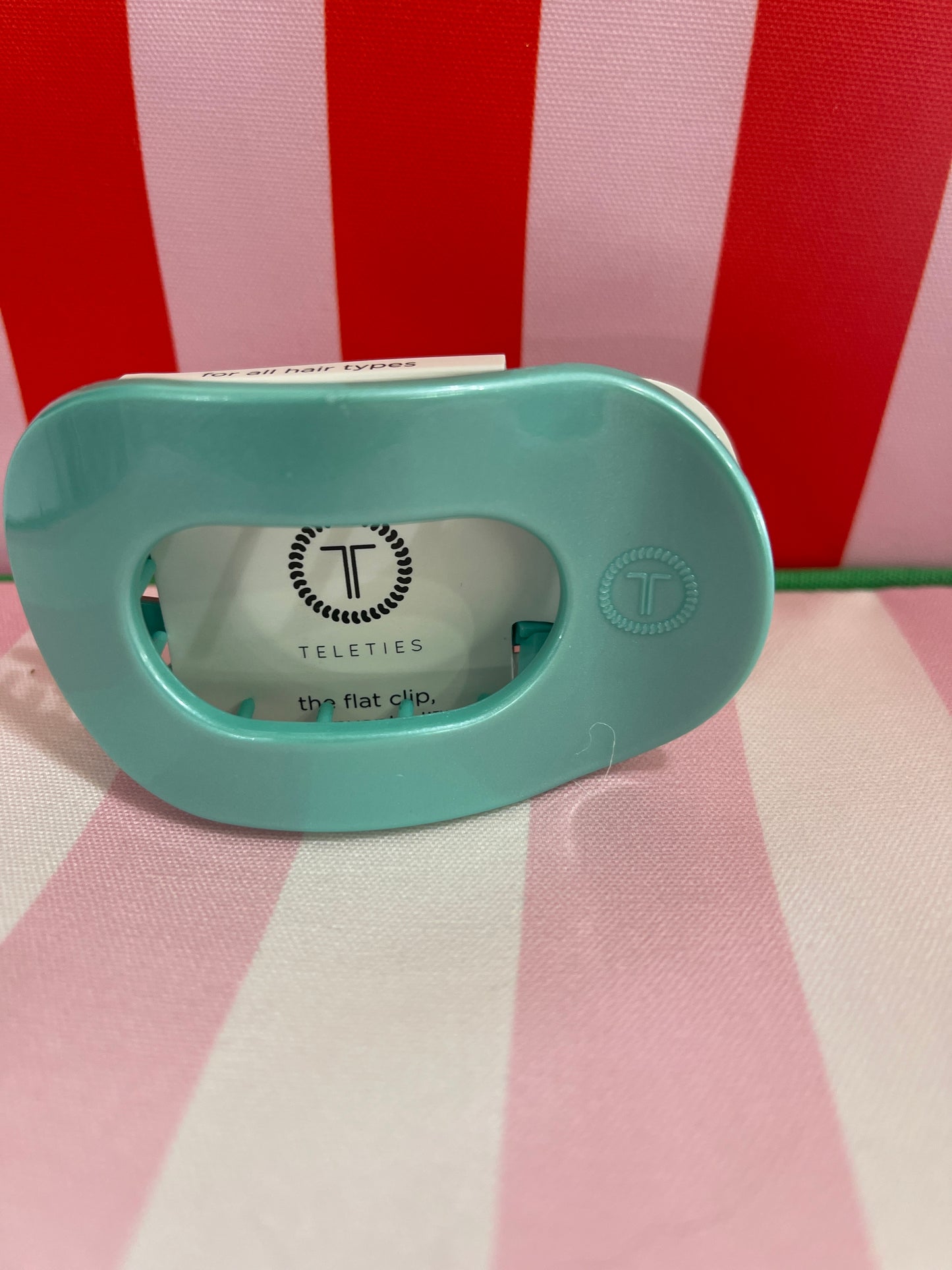 Small teal teleties clip