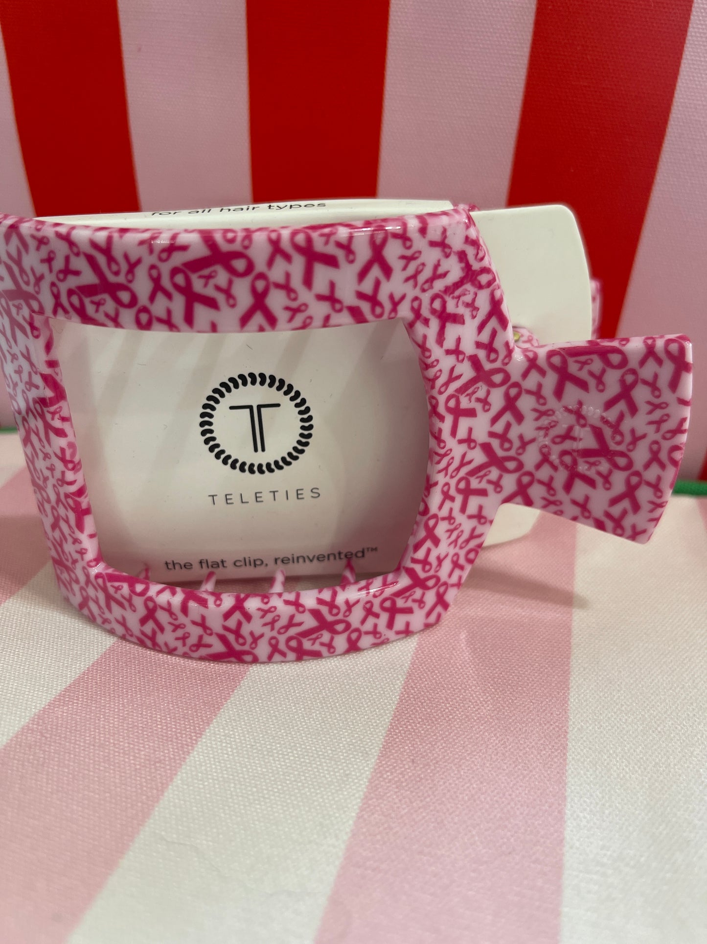 Breast cancer awareness square teleties clip