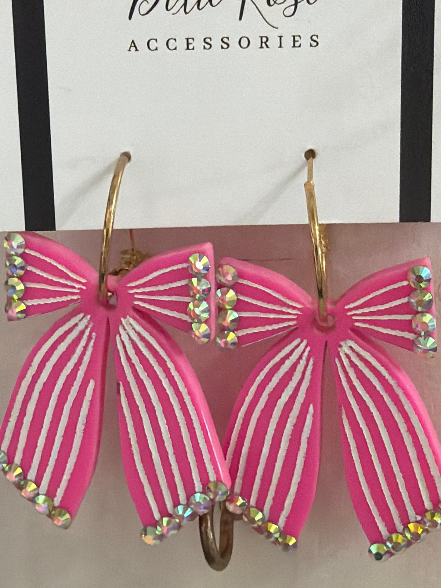 Pink bling earrings