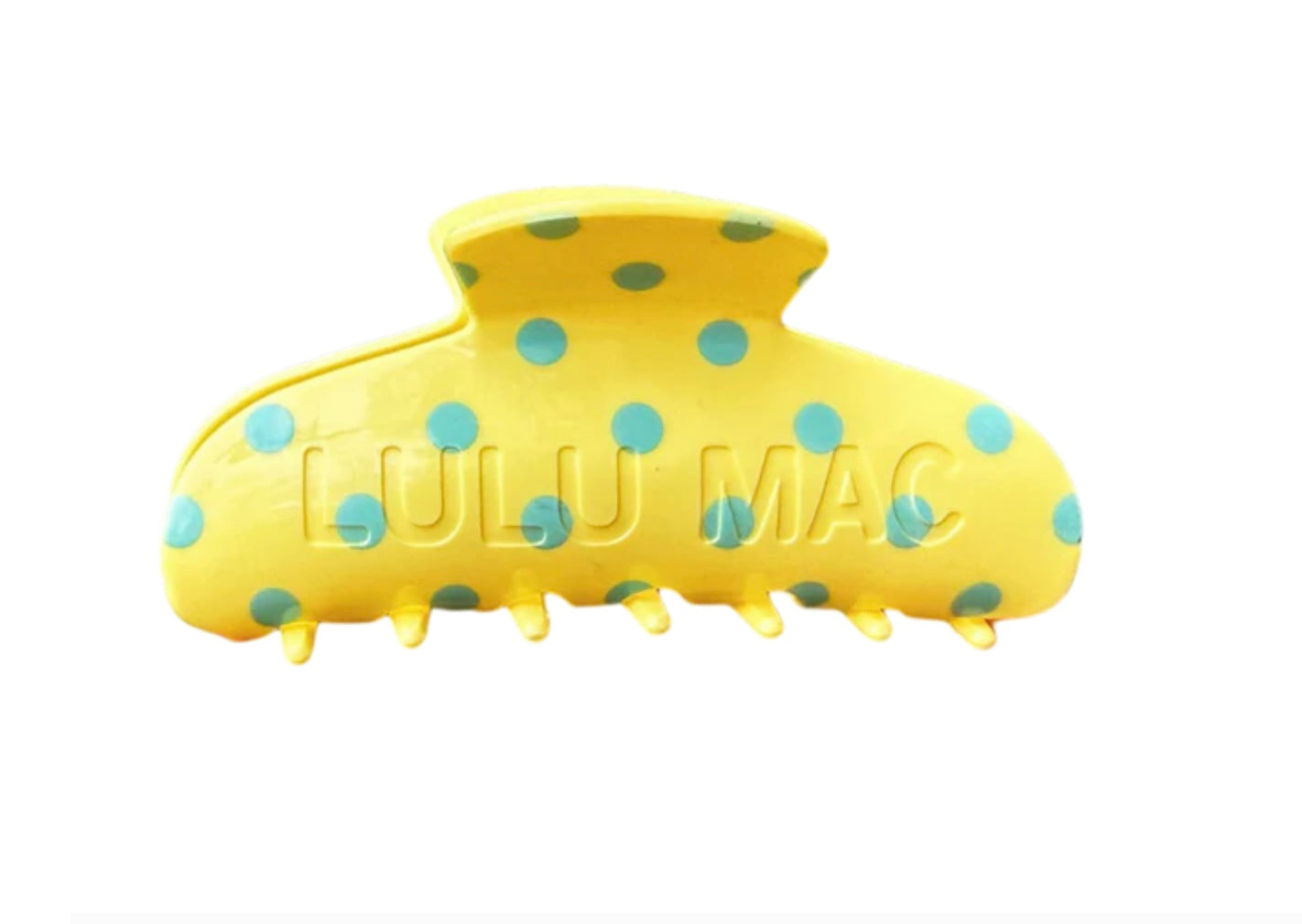 Lulu Mac Yellow and Blue polka dot clip