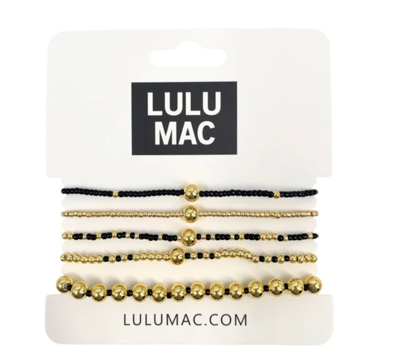 Black and gold beaded bracelets
