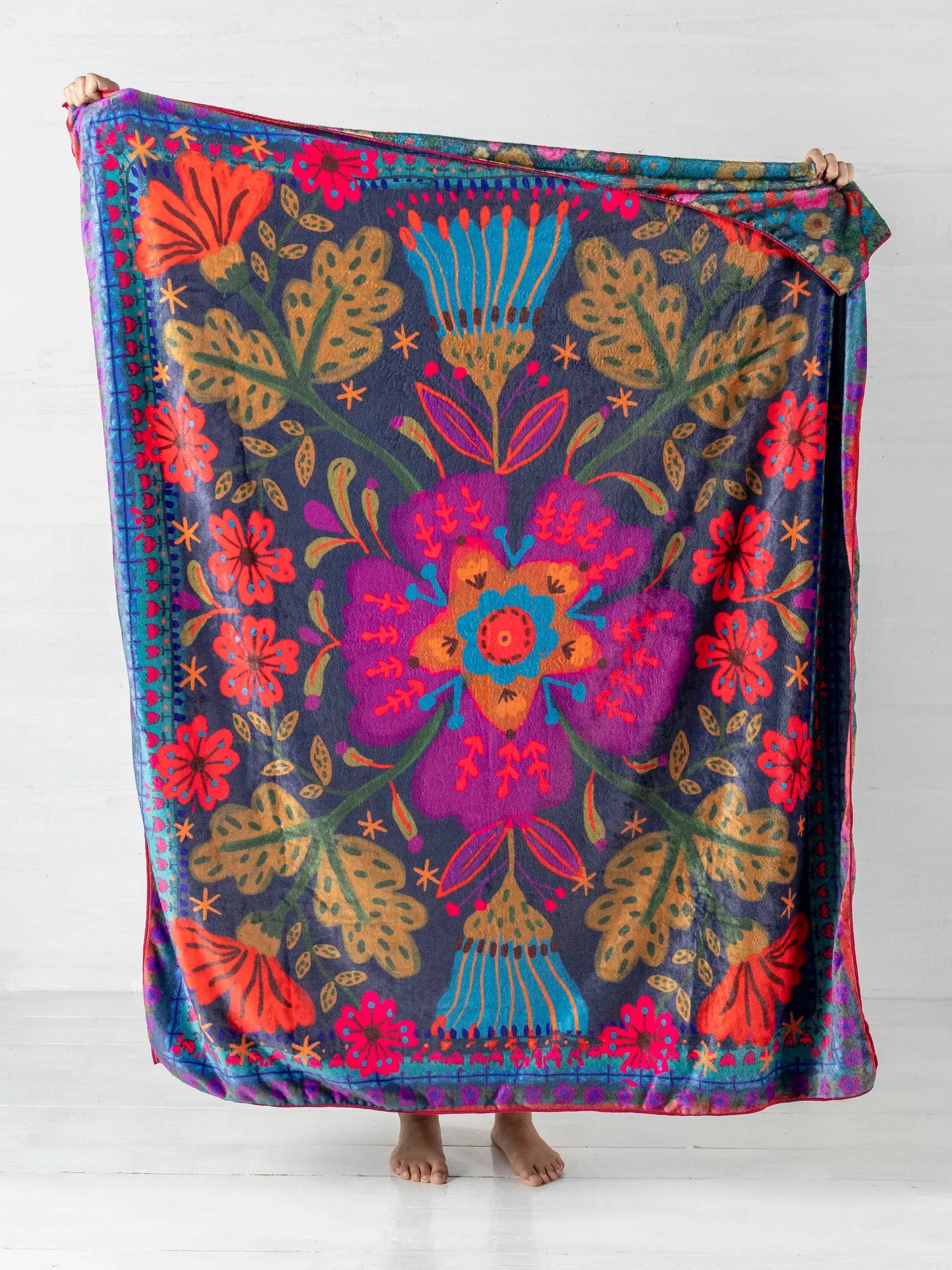Pink Flower Reversible Blanket