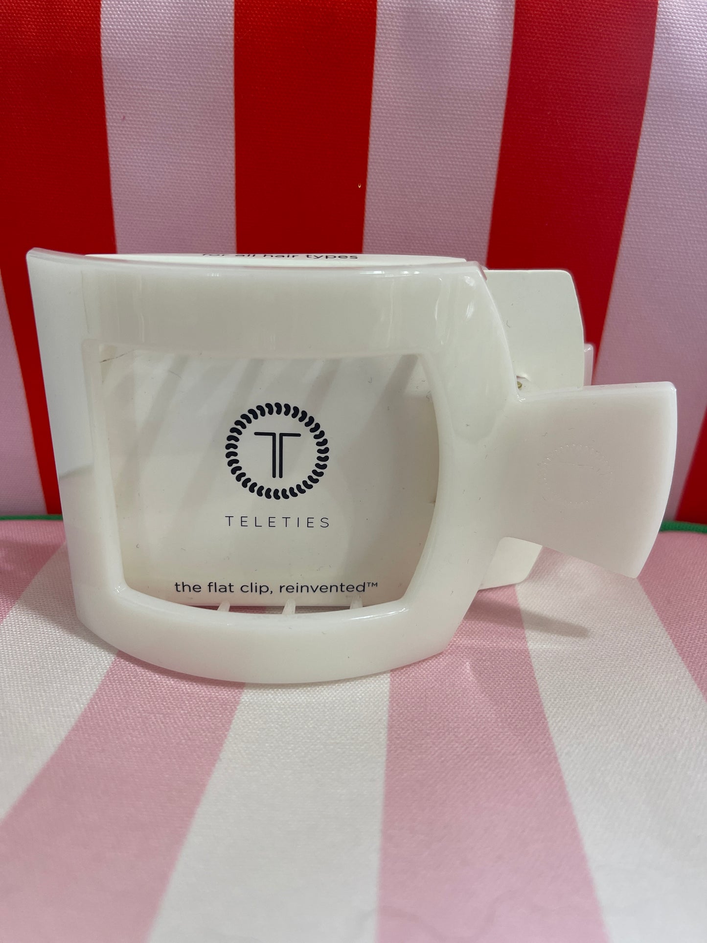 White square teleties clip large