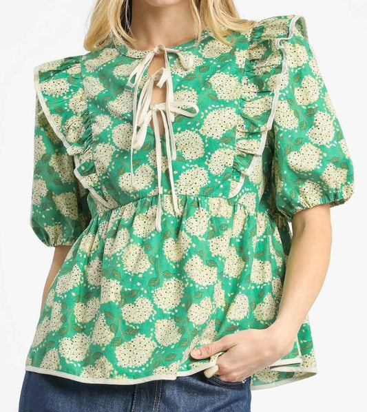 Green bow flower top
