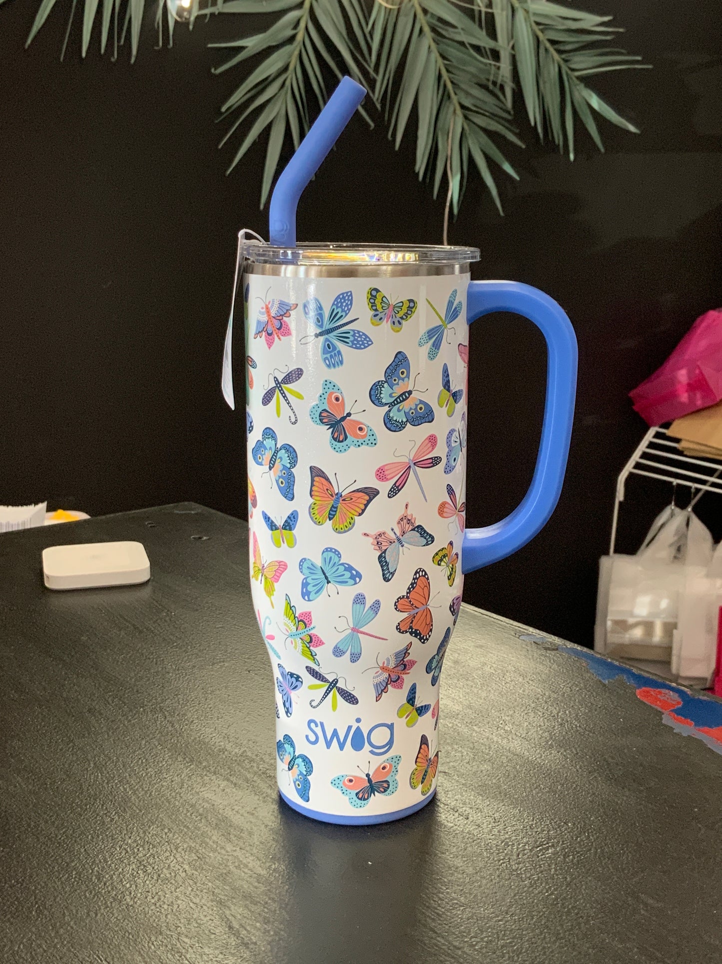 White Butterfly Swig Cup