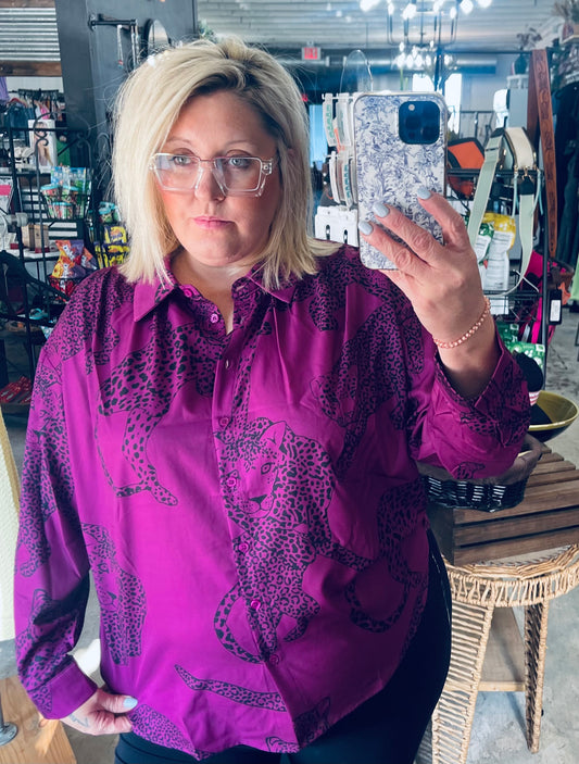 Purple Cheetah top