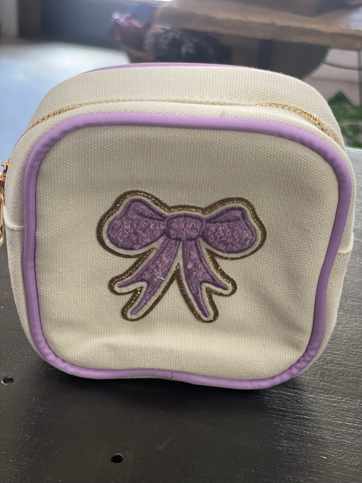 Purple bow bag small