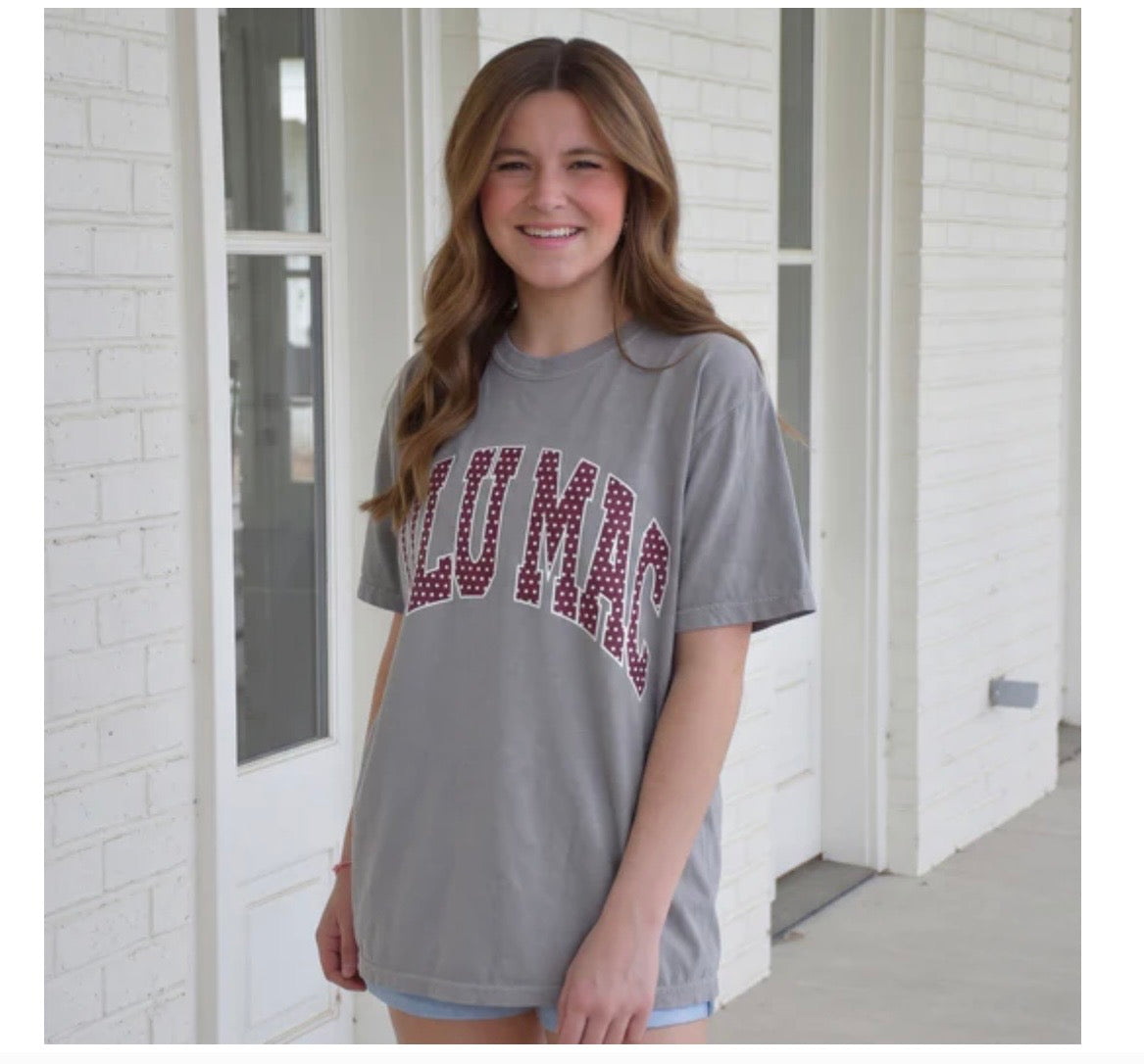 Maroon polka dot Lulu Mac