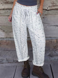 Grey floral pants