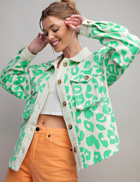 Leopard green jacket