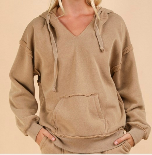 Tan ash wash hoodie