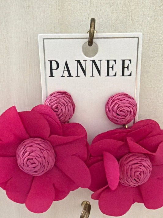 Pink ruffle earrings