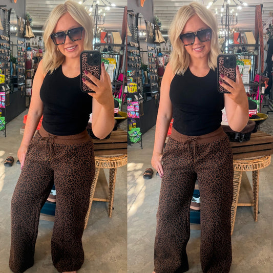 Leopard sweater pants