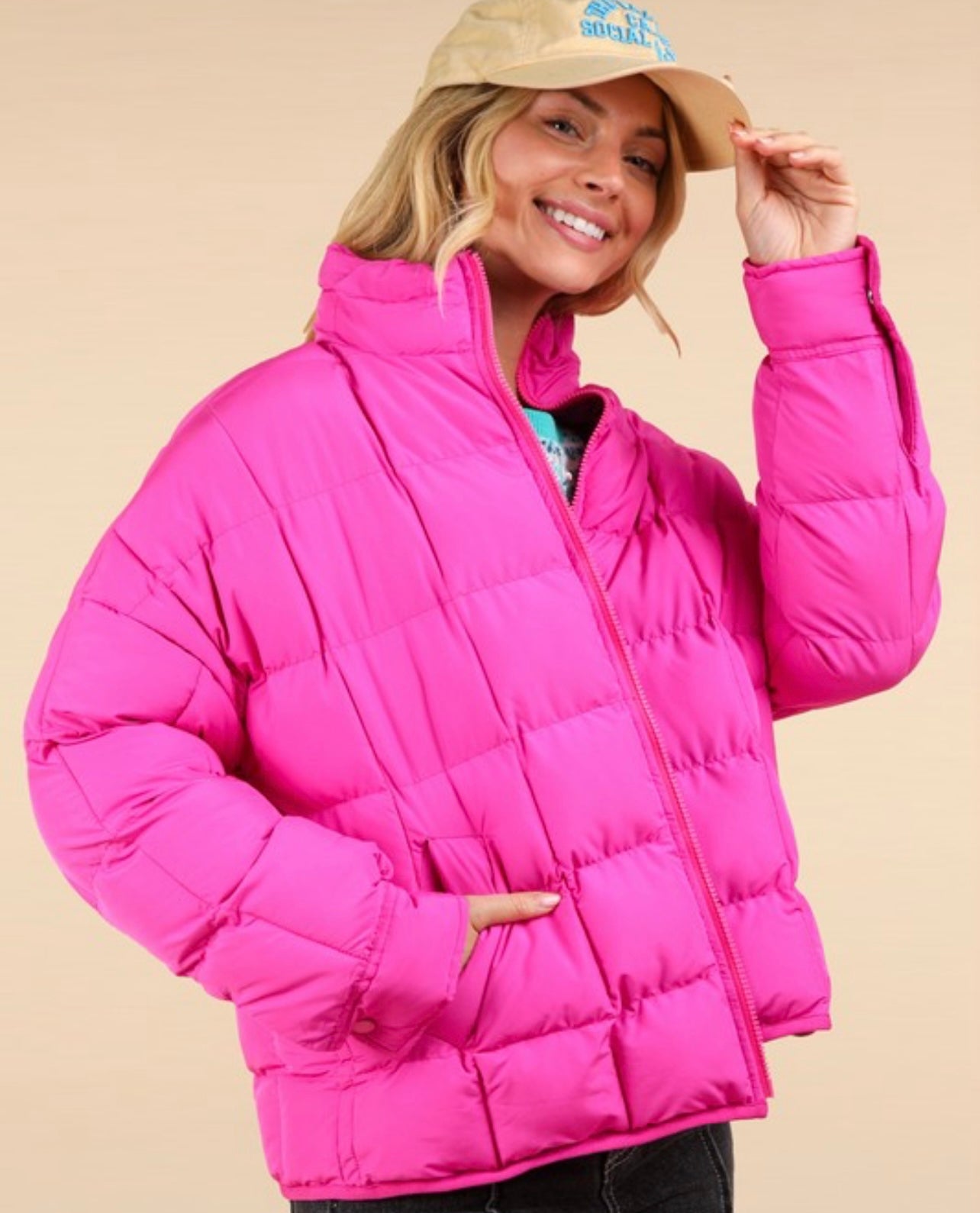 Cotton candy puffer vest