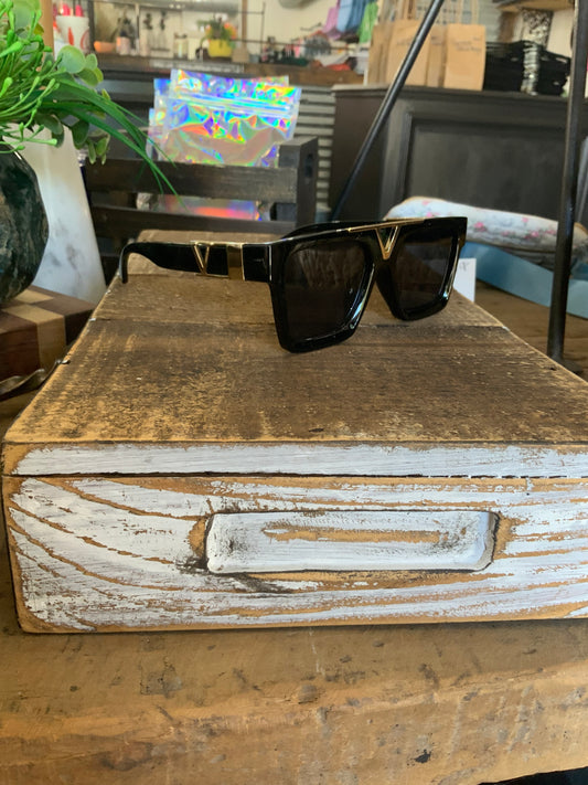 Black and gold sunglasses