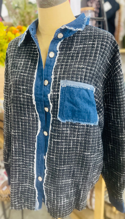 Denim Pearl button down