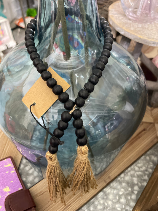 Black fringe beads