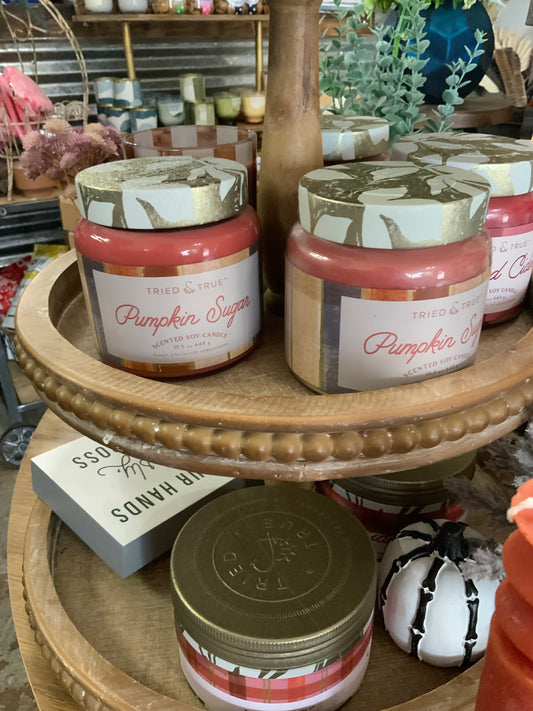Pumpkin sugar candle