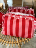 Red stripe ruffle bag