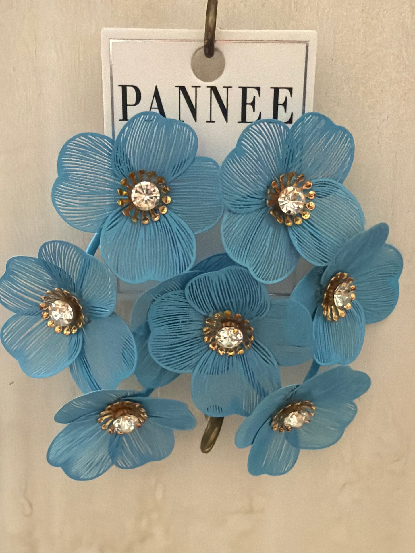 Teal flower studs