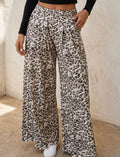 Leopard wide leg pants