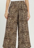 Leopard scallop hem pants