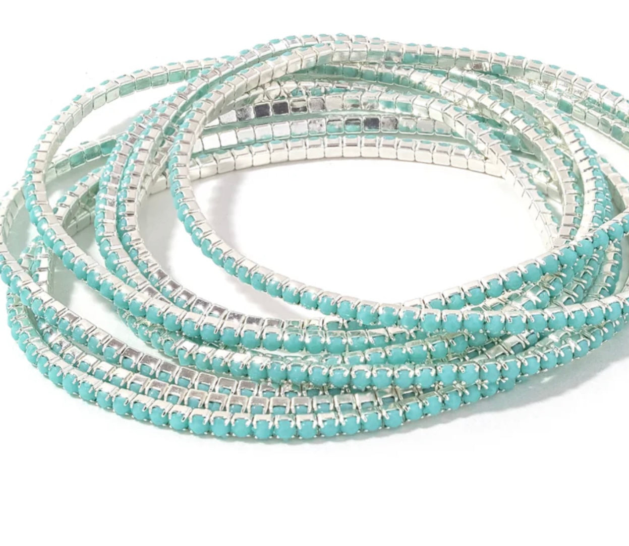 Confetti silver turquoises