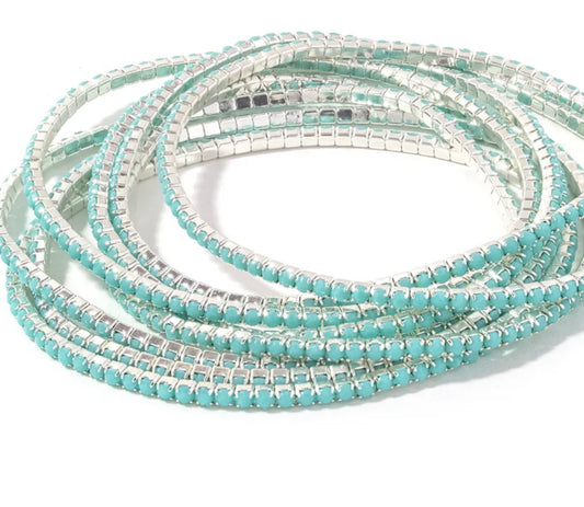 Confetti silver turquoises