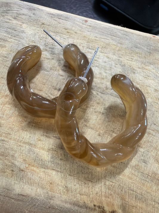 Brown acrylic earrings