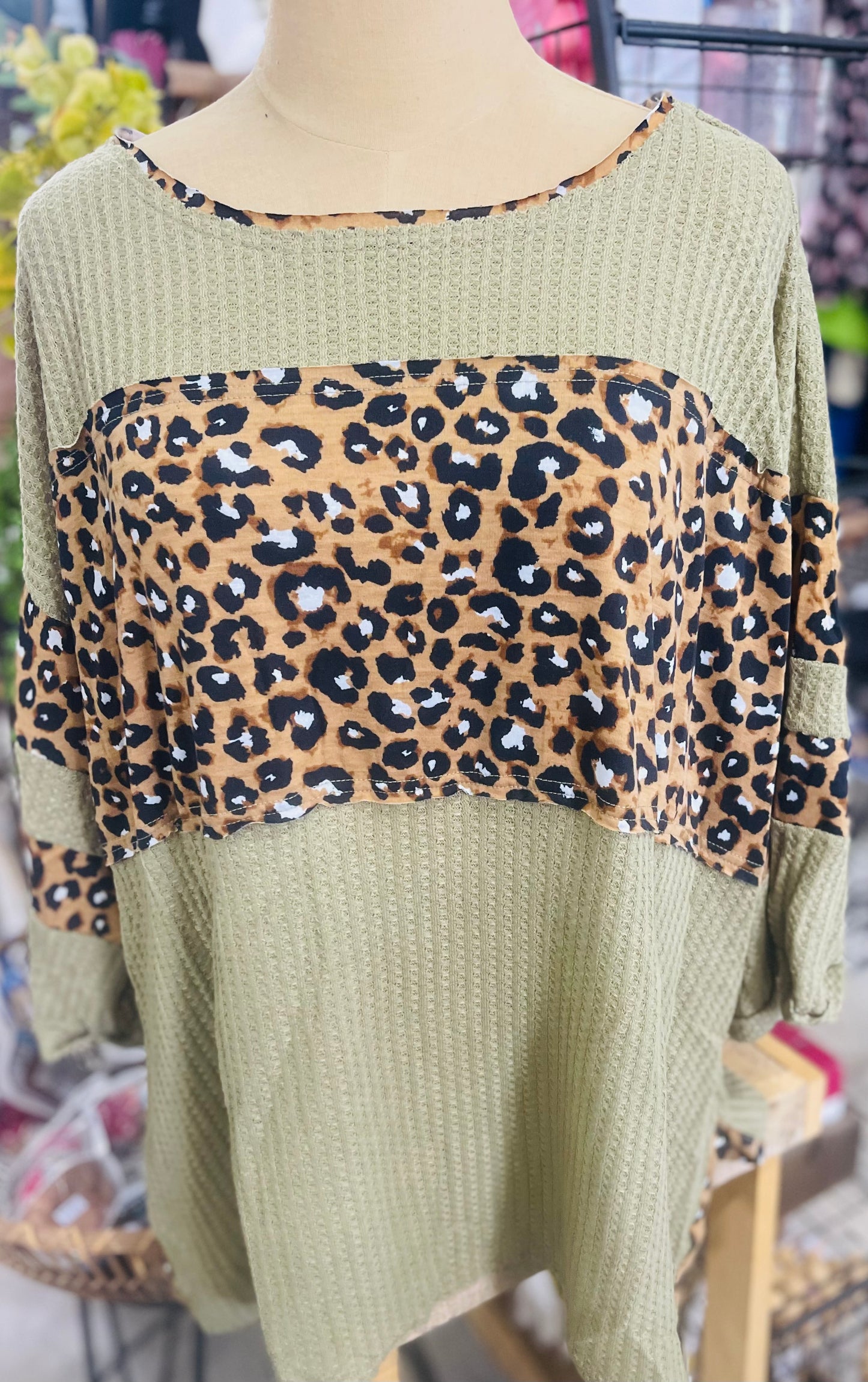Olive leopard oversized