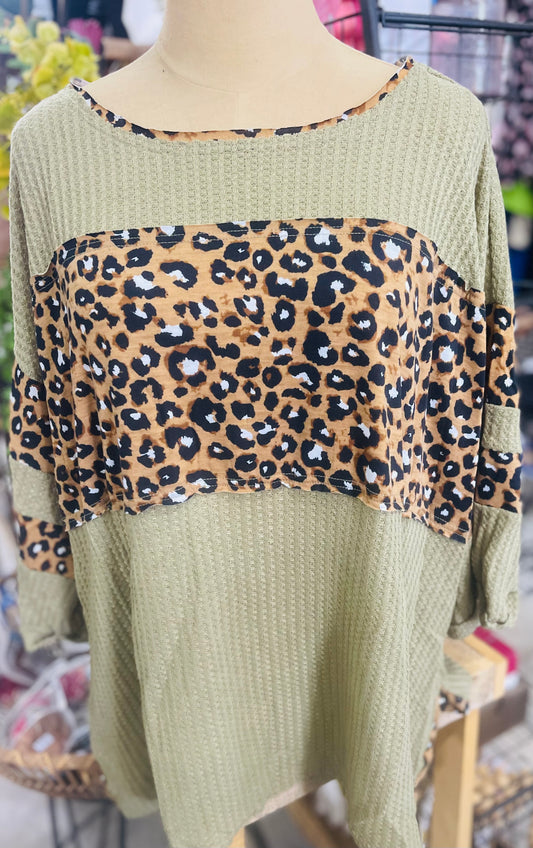 Olive leopard oversized