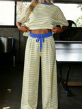 Yellow/blue colorblock stripe set