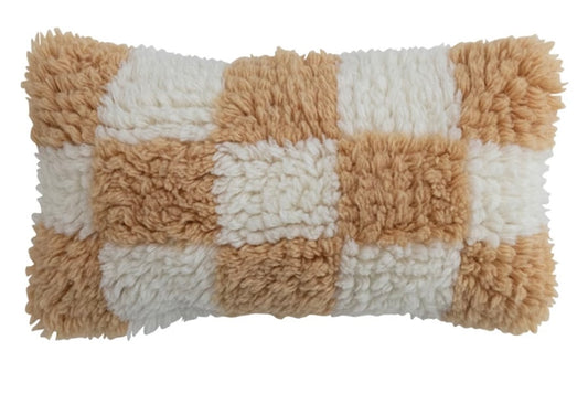 Checkered throw pillow