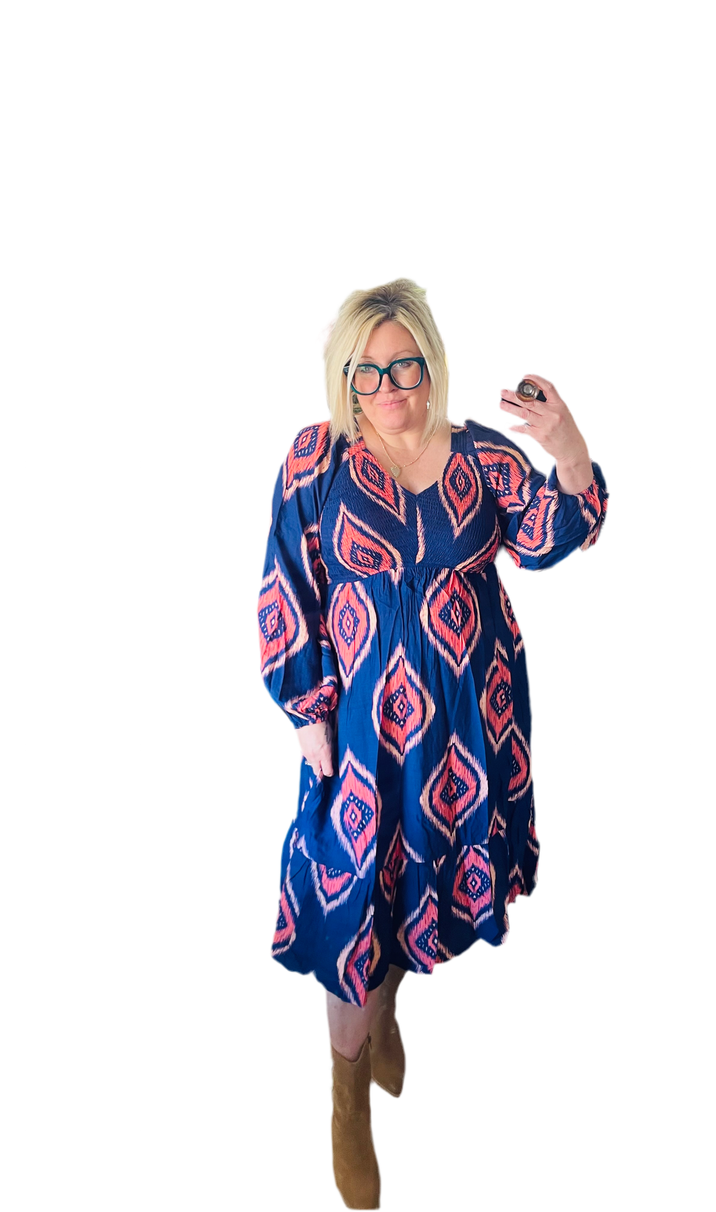 Aztec navy dress