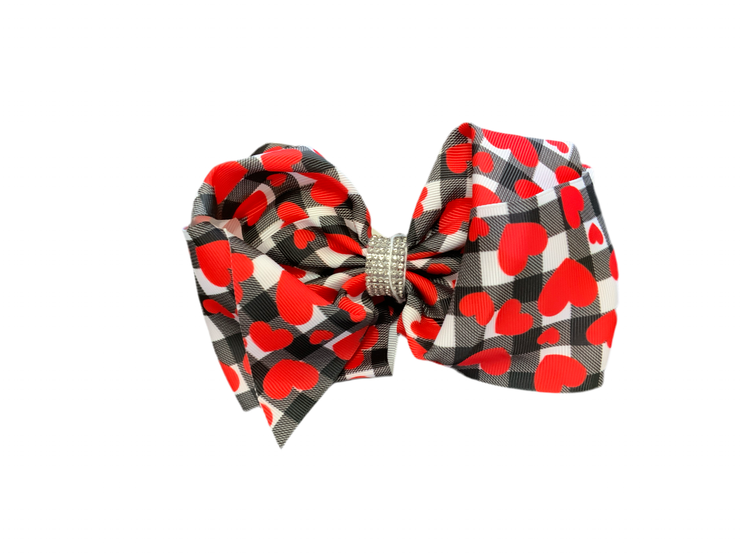 Plaid Heart Bow