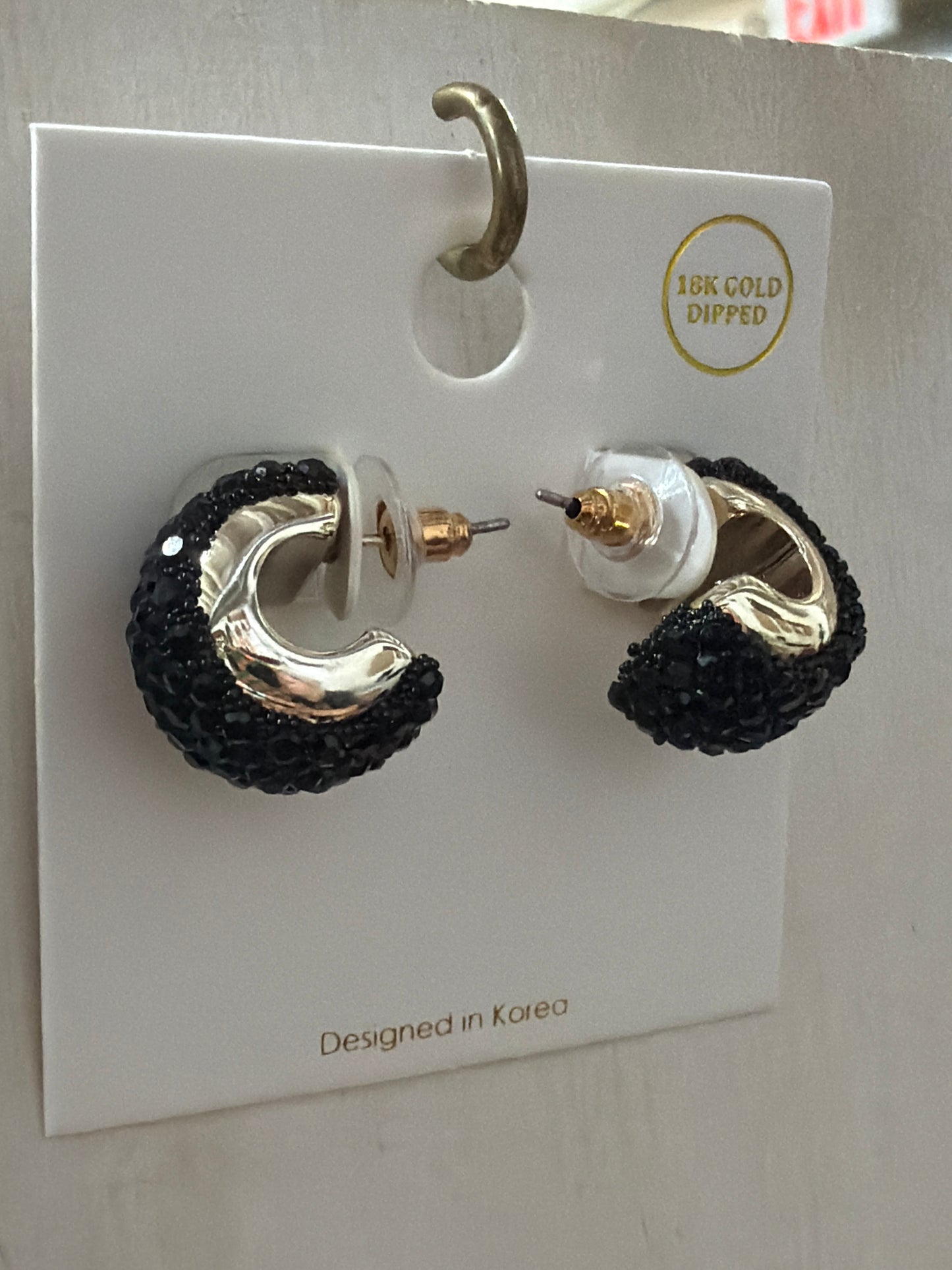 Gold glitter hoops
