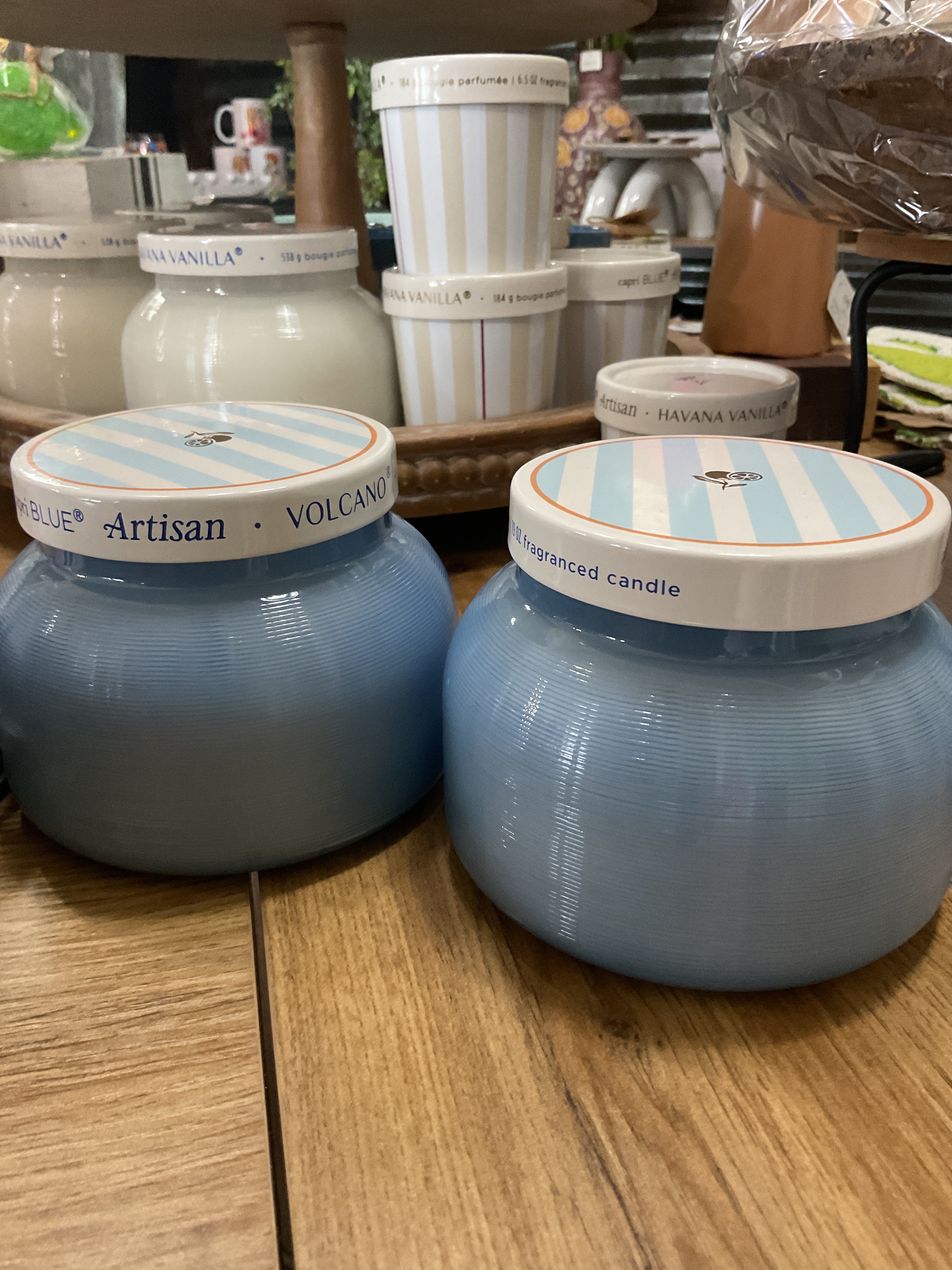 Capri blue volcano candle
