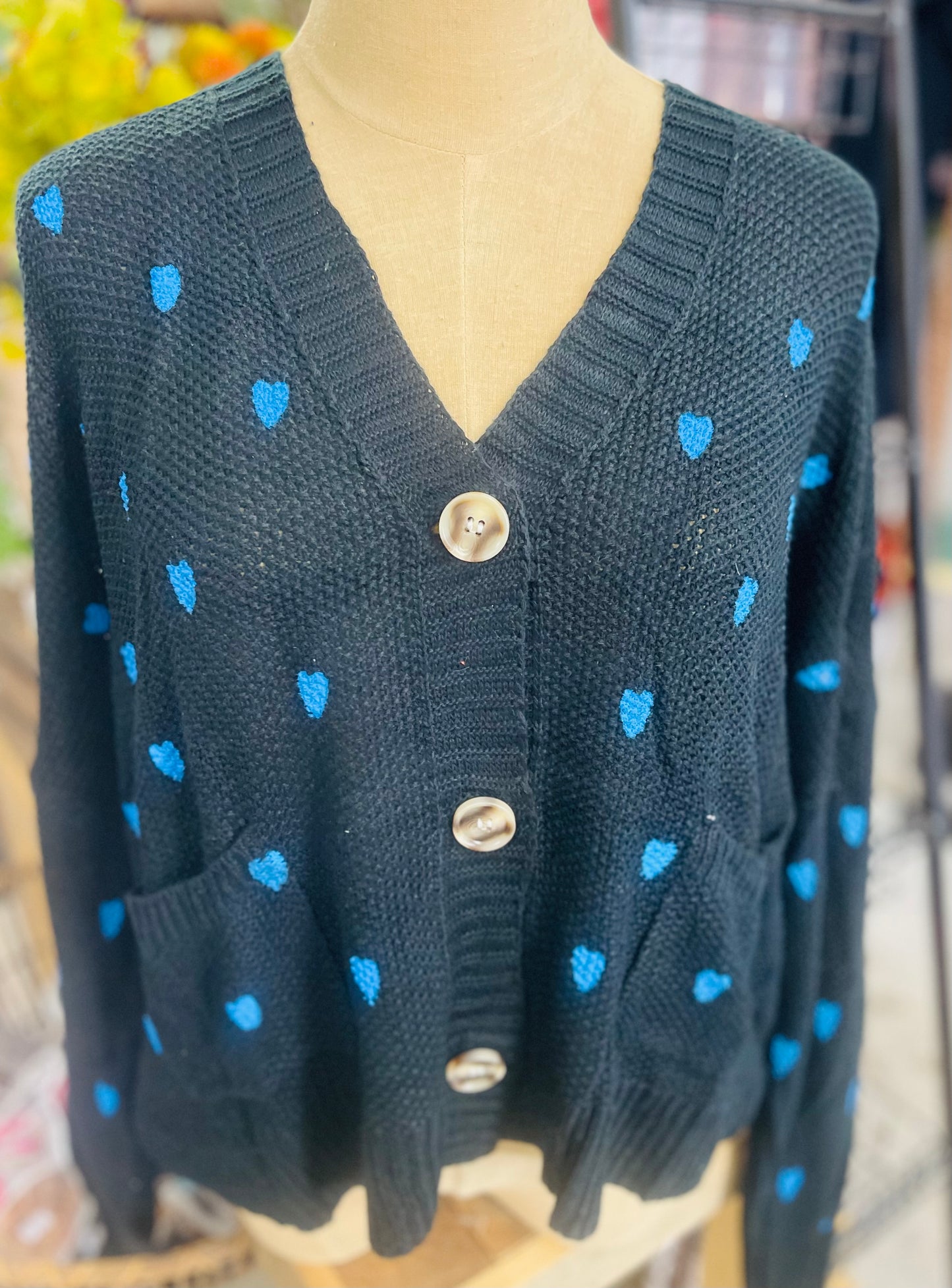 Blue heart cardigan