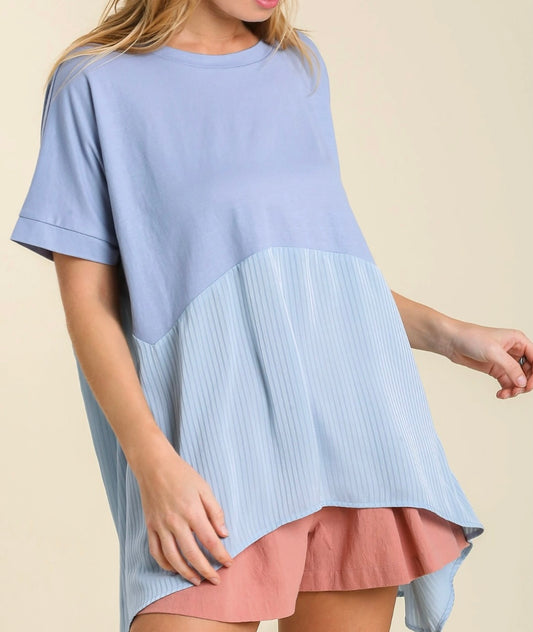 Denim stripe top