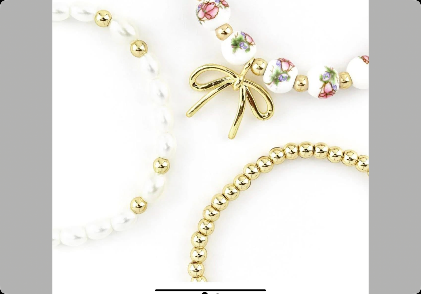 Pink floral and bow Erimish set