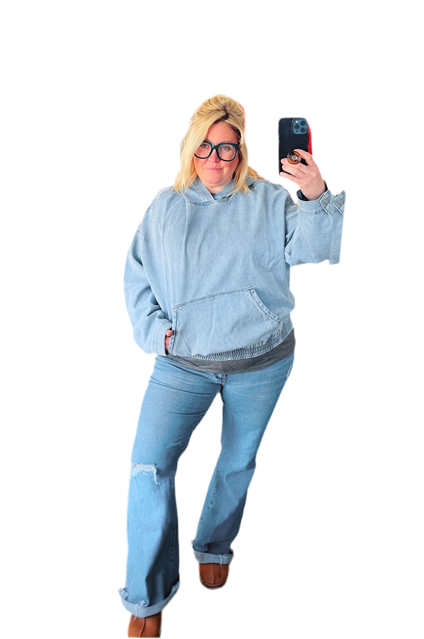 Denim blue classic pullover