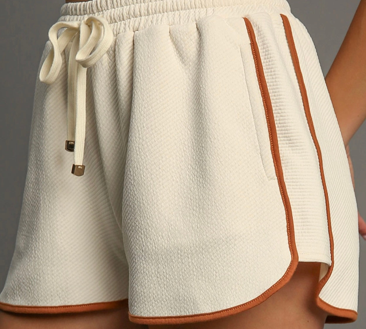 Cream Knit Shorts