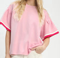 Pink bell sleeve top