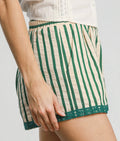Green Stripped Shorts