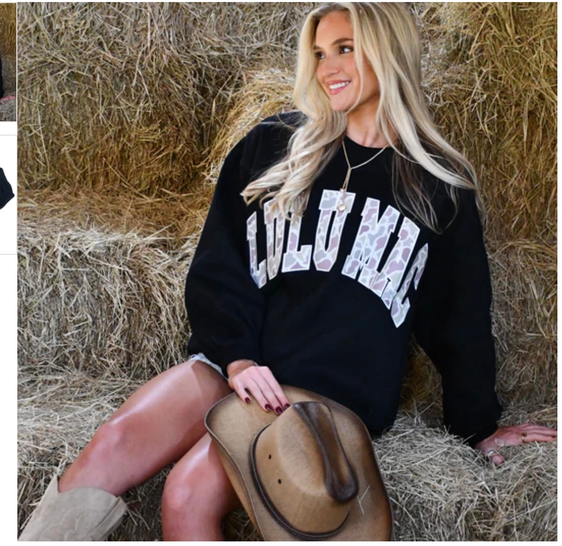 Black camo Lulu Mac sweatshirt